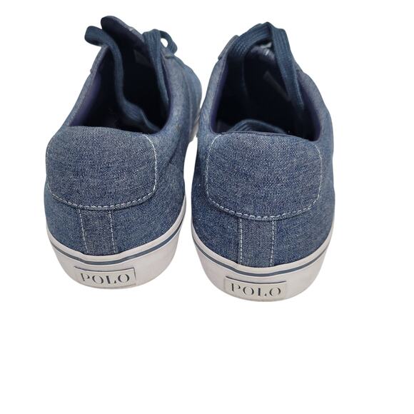 Polo Ralph Lauren Sayer Canvas Sneaker In Blue Denim Size 12D 112425-2818 - Picture 3 of 8